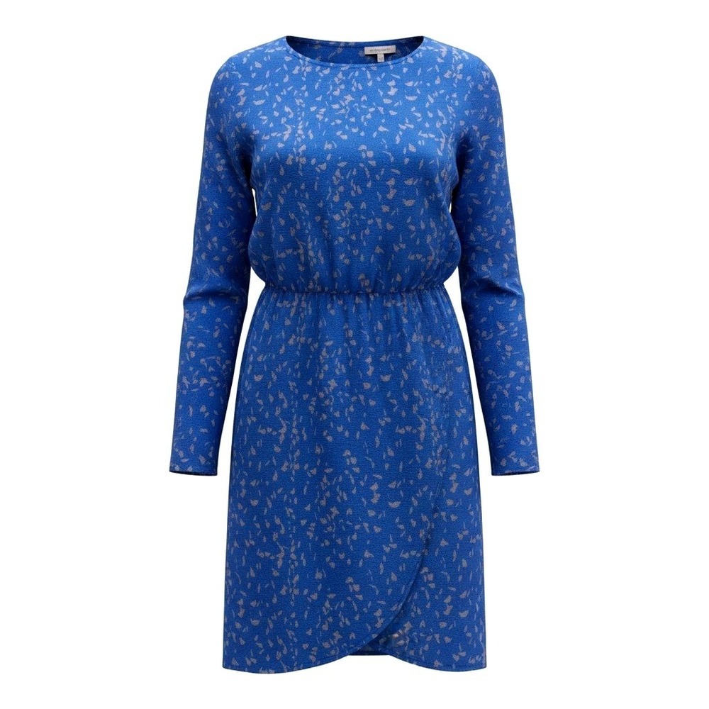 Broadway & Broome Silk Abstract Print Tulip Wrap Dress Women 8 Blue Boho Chic